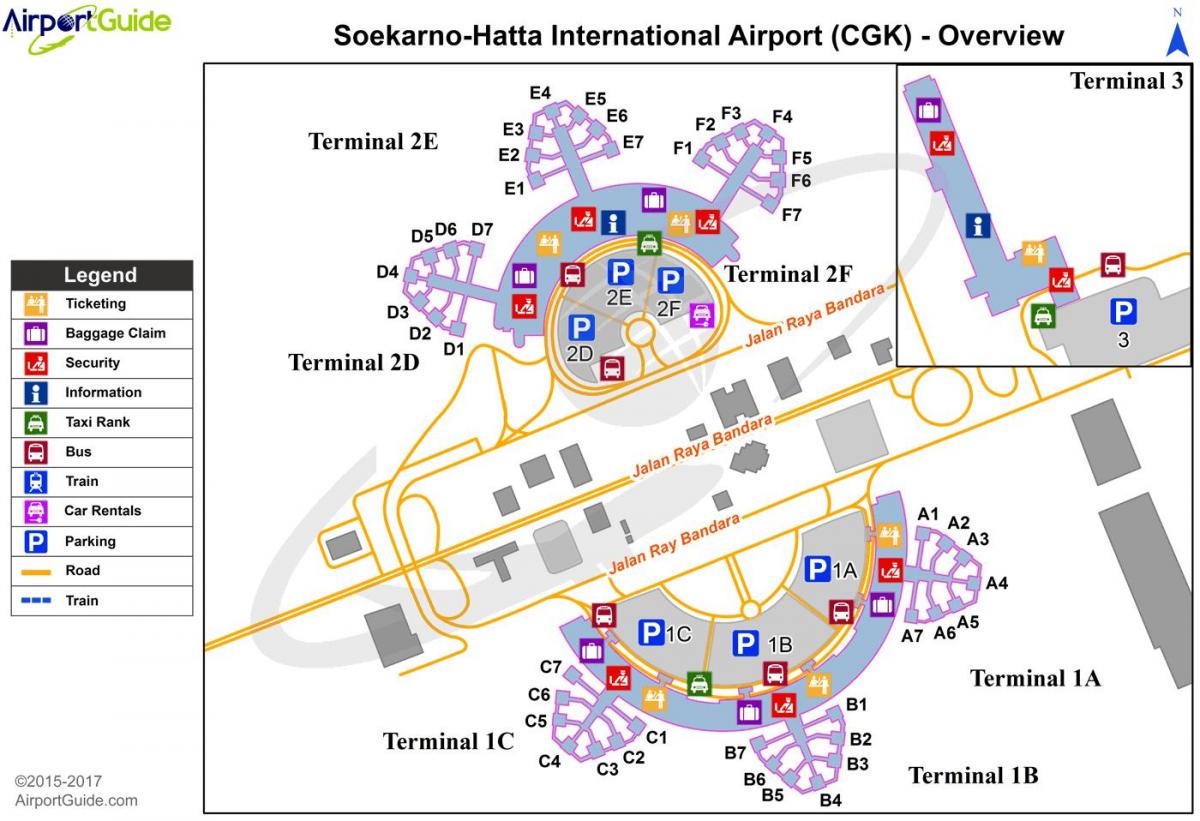 soekarno hatta aeropuerto terminal 2 del mapa