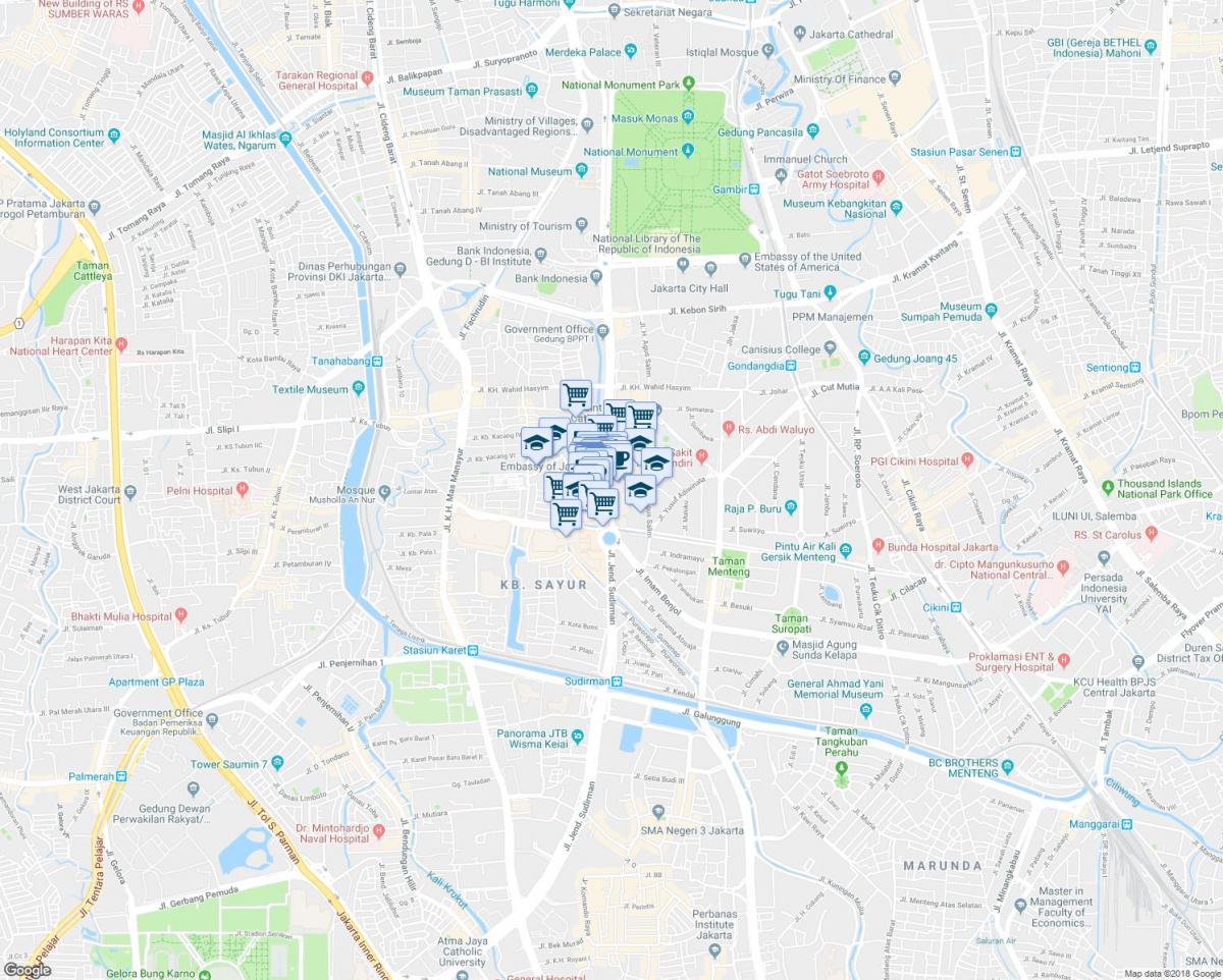 mapa de Jakarta thamrin
