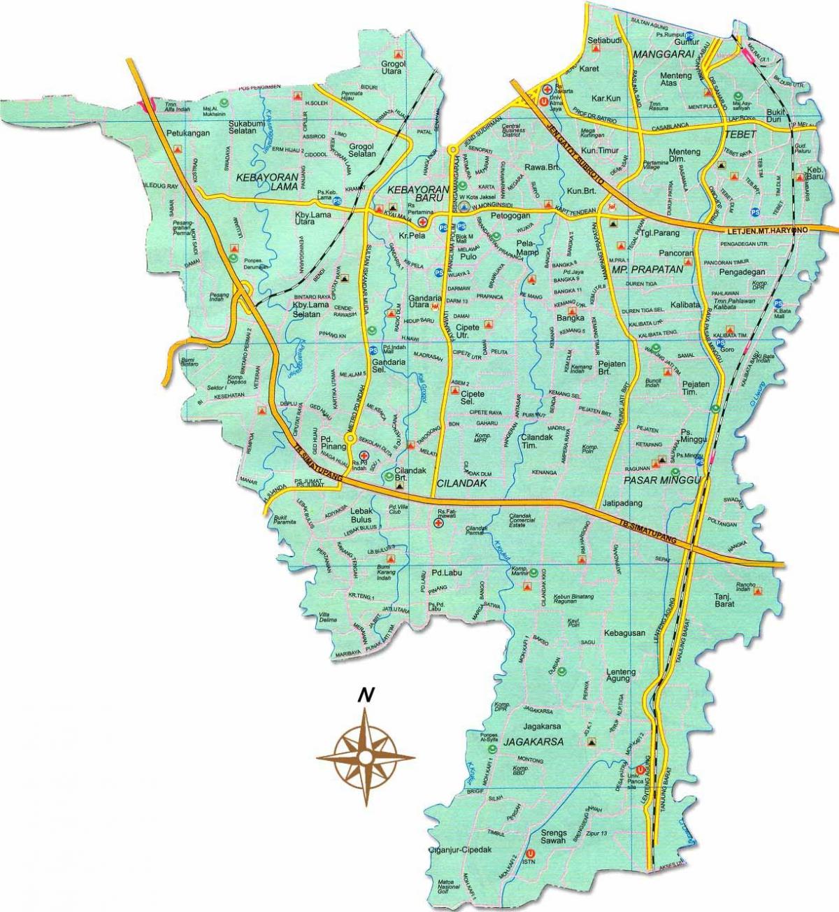 mapa de Jakarta selatan
