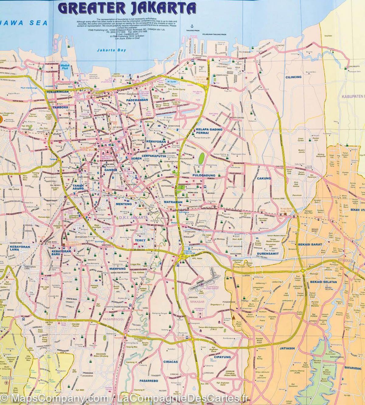 mapa de Yakarta de la calle