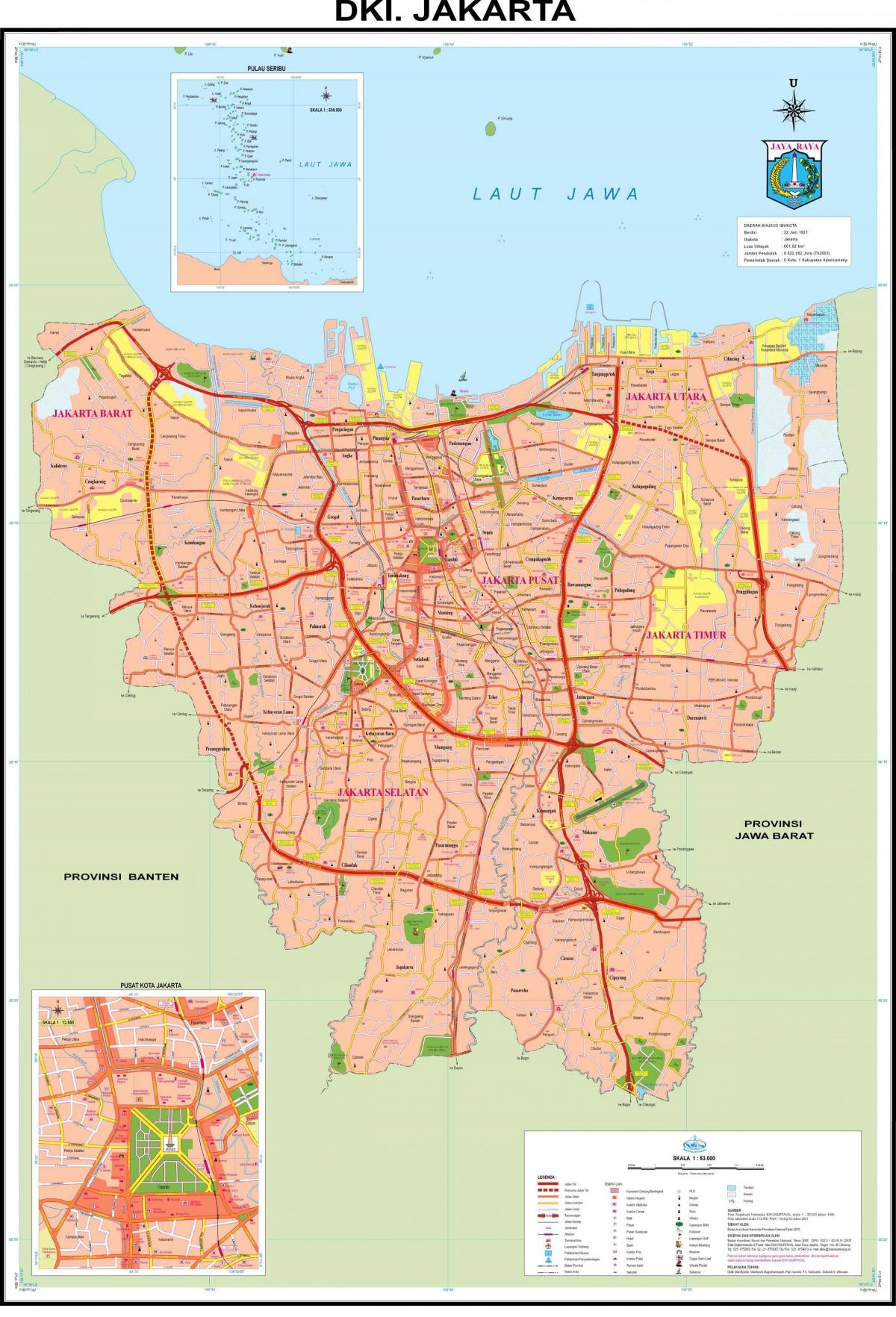 el centro de Yakarta mapa