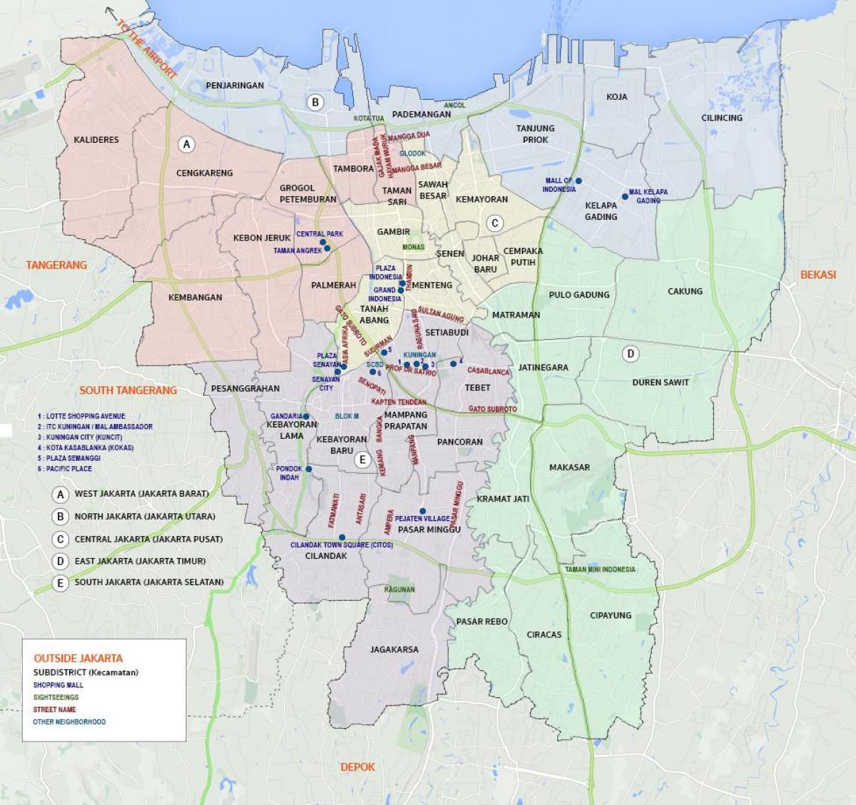 mapa de Yakarta occidental
