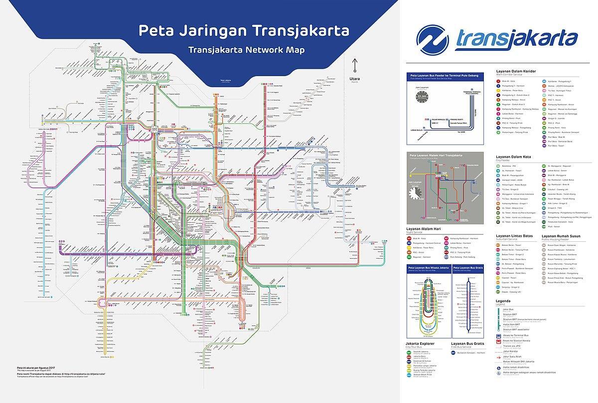 transJakarta mapa de la ruta