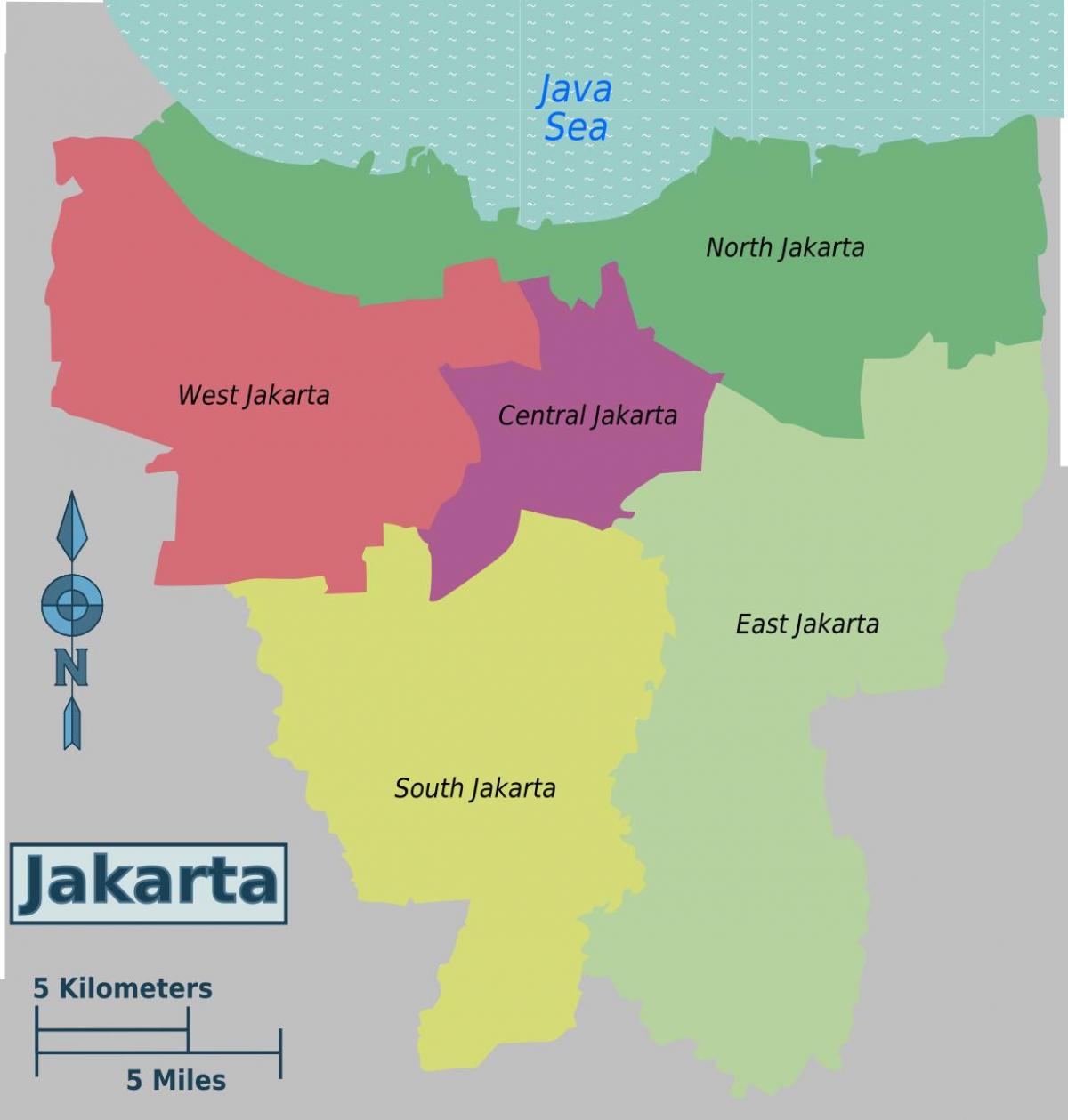 mapa de Yakarta distritos