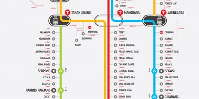 Línea de cercanías de Yakarta mapa