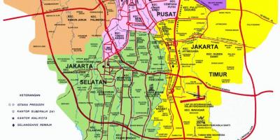 Mapa de las atracciones de Yakarta