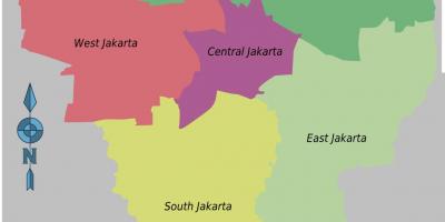 Mapa de Yakarta distritos