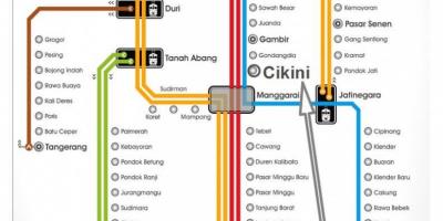 Mapa de Yakarta de la estación de tren