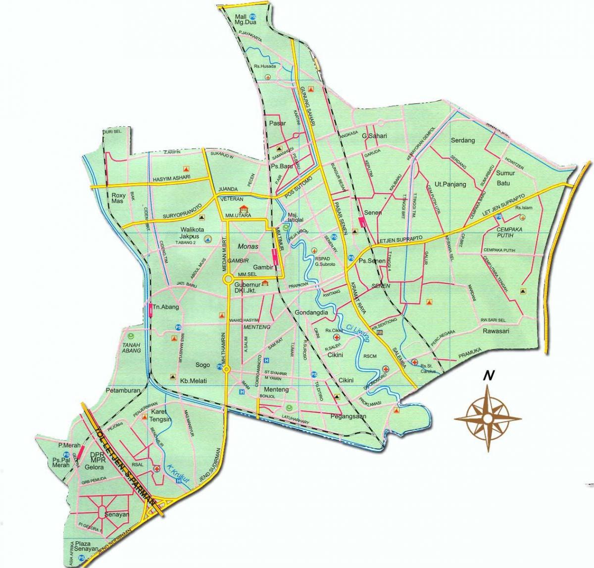 mapa de Jakarta